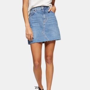 Topshop high-waist denim mini skirt sz 10